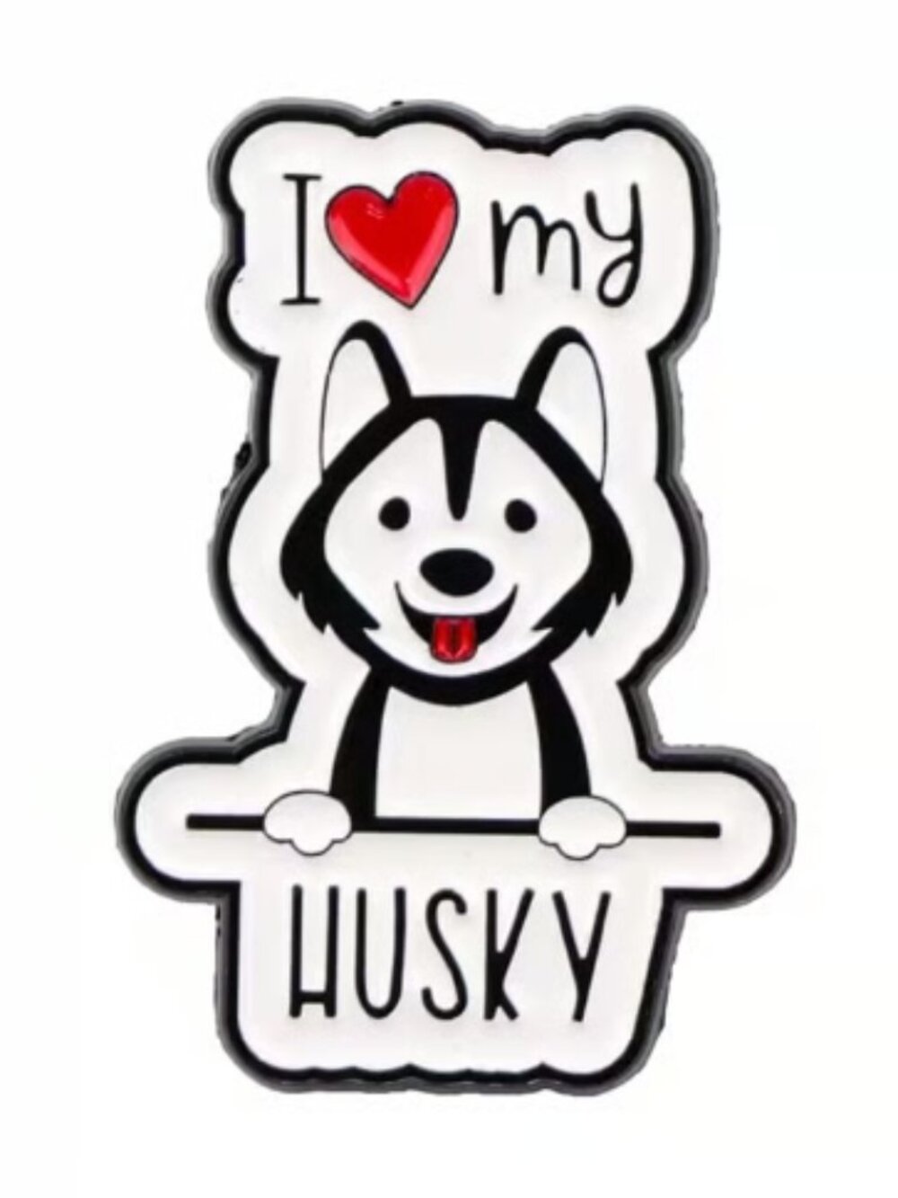 I Love My Husky Dog Enamel Pin